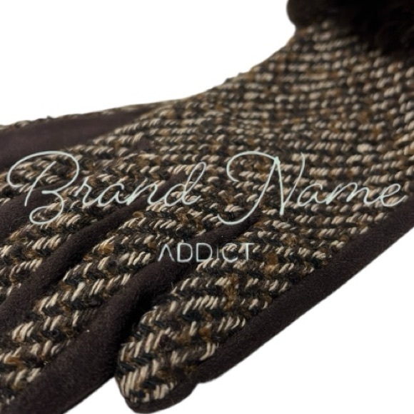 London Fog Collection Faux Fur Designer Glove Set - Picture 2 of 5